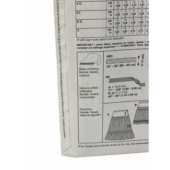 Burda | Office | Burda Sewing Pattern 9665 Girls Tiered Skirts Wyoke 3 ...
